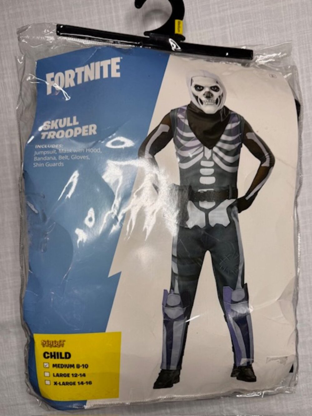 Fortnite Skull Trooper Kids Costume Size 8/10